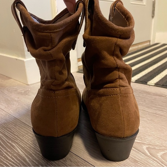 Espirit Polina Faux Suede Slouchy Ankle Boots Booties Brown Size 9 Women’s - Picture 7 of 11